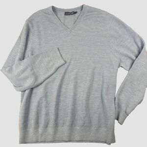 Vineyard‎ Vines Jim Nantz Sweater Mens 2XL  Merino Wool Blend Blue V-neck Golf